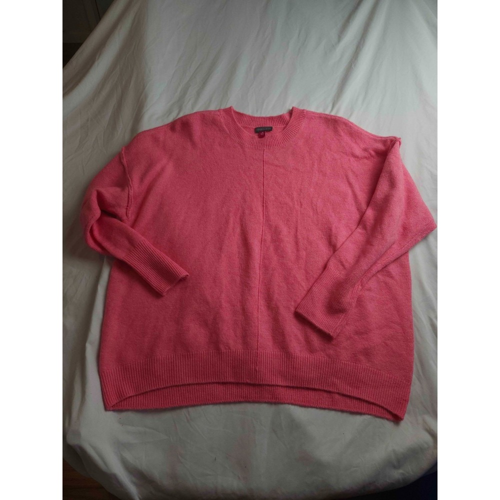 Vince Camuto Sweater Womens Size XL Pink Knit Minimalist Crew Neck Pullover Cozy